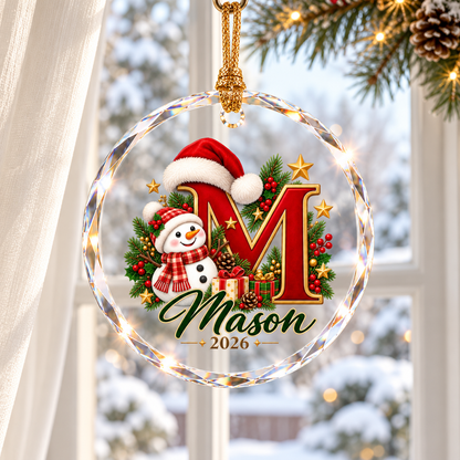 Personalized Snowman Glass Christmas Ornament, Custom Initial and Name Ornament, Round or Heart Glass, Kids Christmas Gift d3c70980-1c6d-417c-9e7a-5286baf5e379-banner-1.png