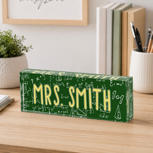 Custom Math Teacher Desk Name Plate Gifts, Personalized Gifts For Teacher, Teacher Acrylic Block, Teacher Appreciation Gift, Teacher Decor d3ccd350-51fb-4c96-b115-5eab06cabda8-banner-1.png