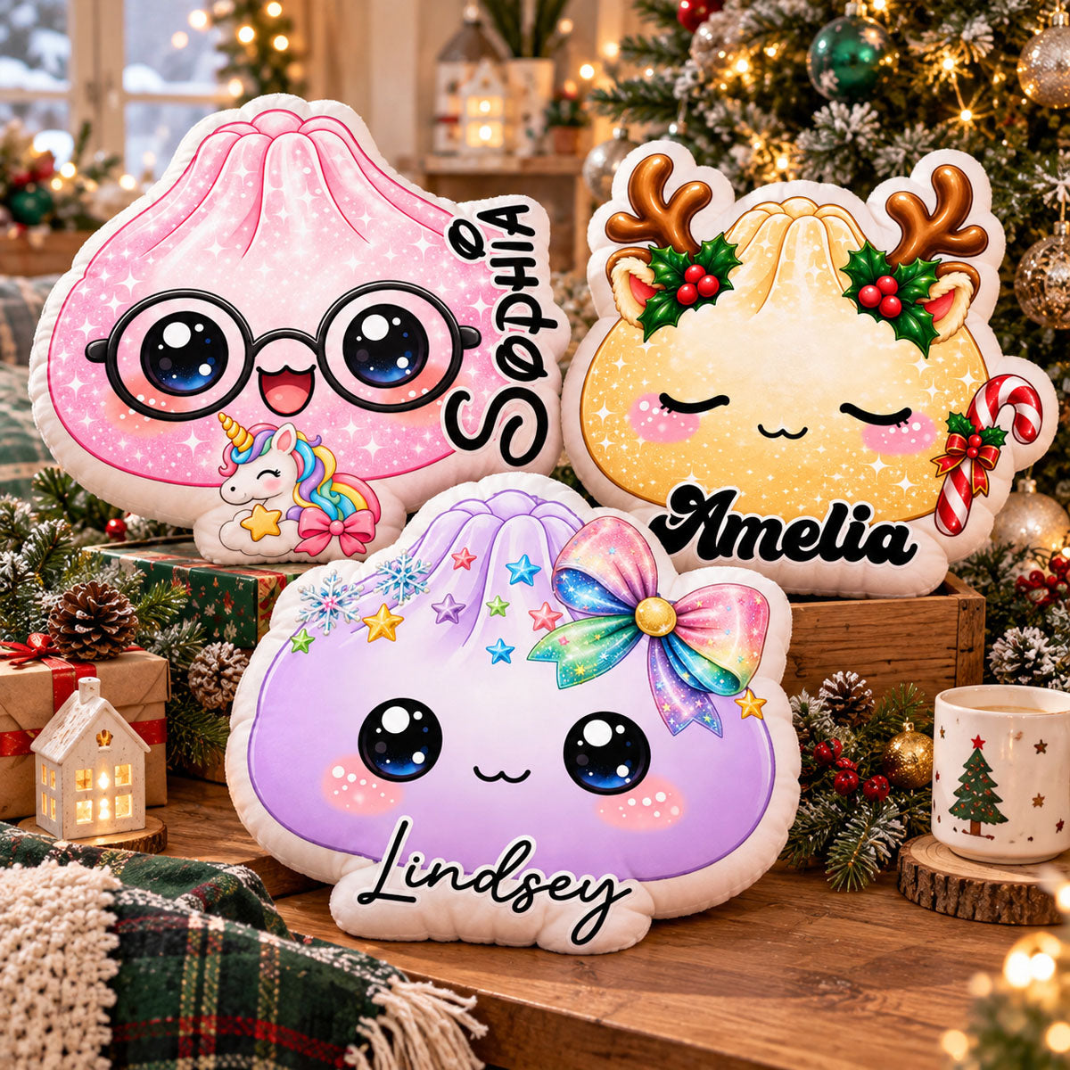 Cute Dumplings Family Christmas Funny Keepsake - Custom Shaped Pillow - Personalized Gifts for Kids d3d96920-0d42-4aaf-b9e3-c39493427114-banner-5-1-.jpg