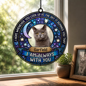 Custom Pet Photo Stained-Glass Suncatcher – I Am Always With You - Personalized Suncatcher Stained Glass d40ee465-d990-4aba-92ed-ff9b31dc6927.jpg