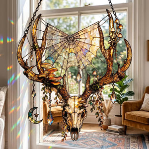 Deer Skull Acrylic Suncatcher, Gothic Faux Stained Glass Window Hanging, Woodland Witch Decor d42a62c7-cc8c-4d79-a918-69a8780fd80f-rtshtf5-1-.jpg