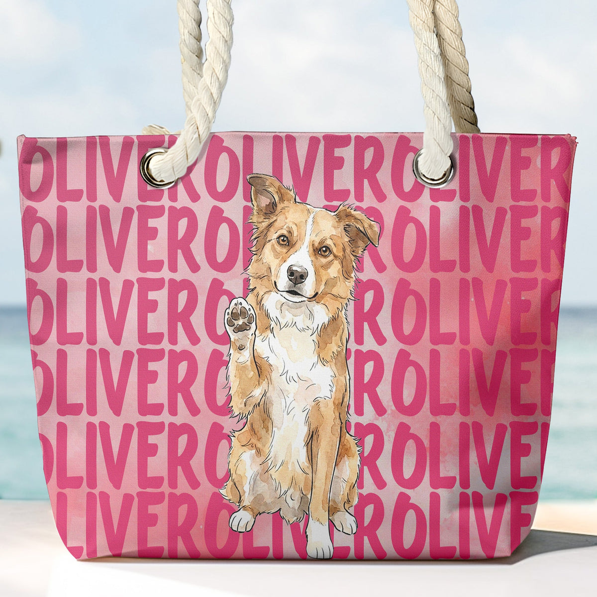 Custom Pet Portrait & Name Watercolor Style - Personalized Beach Bag - Summer Gift FOr Dog, Cat Lover d436fc5d-6b00-4981-a7e2-e6681bc38c4f-2.jpg
