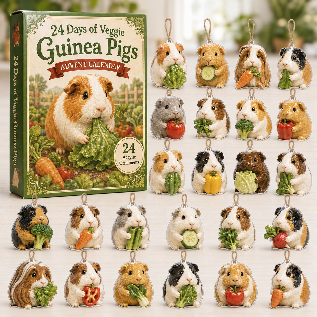 Veggie Guinea Pig Advent Calendar 2026 - 24-Day Festive Countdown, Acrylic Charms Blind Box - Gift For Guinea Pig Lovers d43e9081-142a-4810-81a8-0959d9f1d7b7-guinea-pig-box-charms.png
