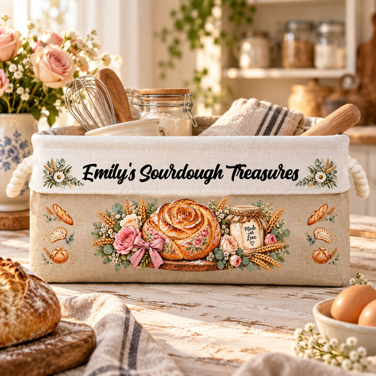 Custom Sourdough Baking Basket Gift For Sourdough Lovers - Personalized Storage Basket d4485dba-3e49-4683-bbce-159b48d9cdd5-3.jpg
