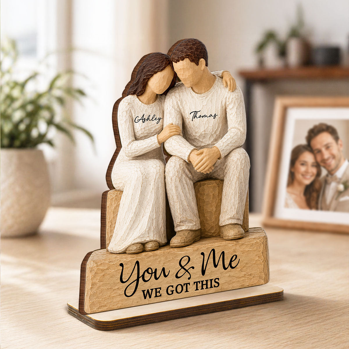 Rustic Sentimental Couple Forever Together - Personalized Wooden Plaque - Anniversary Gift For Couple