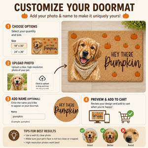 Custom Pet Portrait Fall Doormat – Hey There Pumpkin - Personalized Doormat d45671c6-af4c-4185-939b-d541eff3dde1.jpg
