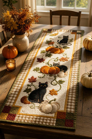Black Cat Pumpkin Quilted Table Runner, Fall Harvest Table Decor, Autumn Patchwork Runner, Farmhouse Halloween Decor, Cat Lover Gift d4819c40-e5e9-4189-8b5e-04ca32731507-hjgy-2-.webp