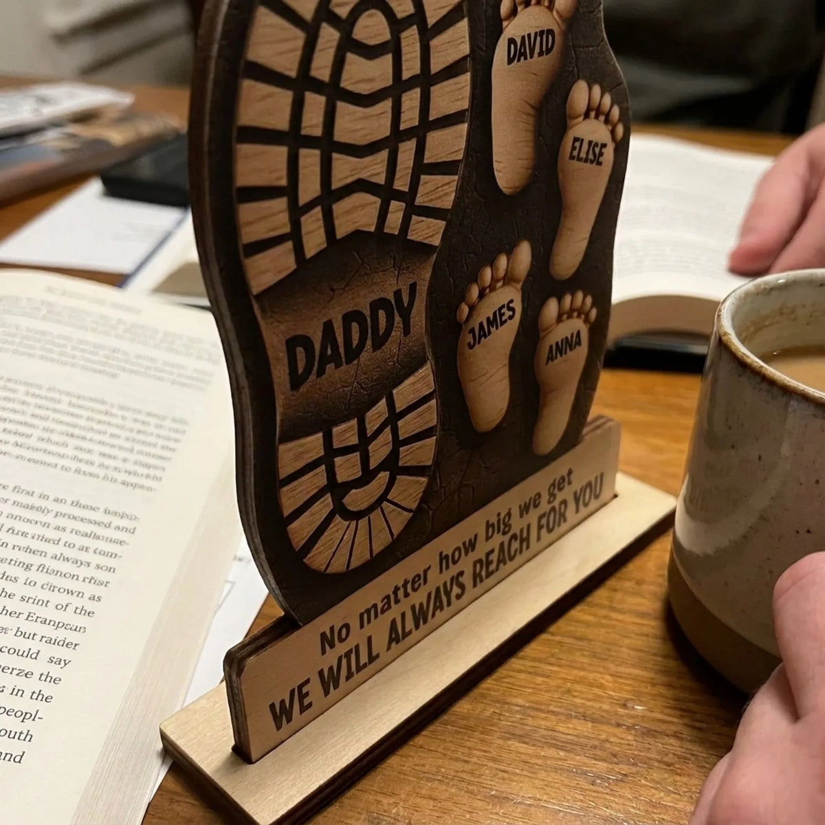 Your Footsteps Led Our Way - Family Personalized Custom Shaped Wooden Plaque With Flat Stand