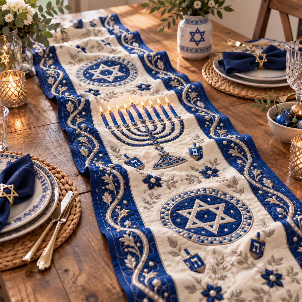 Hanukkah Quilt Table Runner, Jewish Holiday Quilt Table Decor, Menorah Star of David Runner, Judaica Dining Decor, Festival Of Lights Gift For Family d4a5fe0e-38df-4bad-9020-950e6542b876-hoa.png