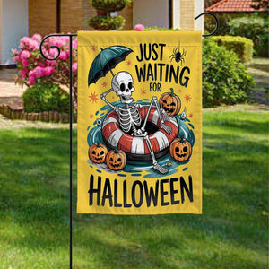 Just Waiting For Halloween Garden Flag, Summerween Skeleton Flag, Spooky Summer Decor, Halloween Pool Float Flag, Funny Halloween Flag d4ade53a-2c75-4513-9d6b-686c0369e245-3.jpg