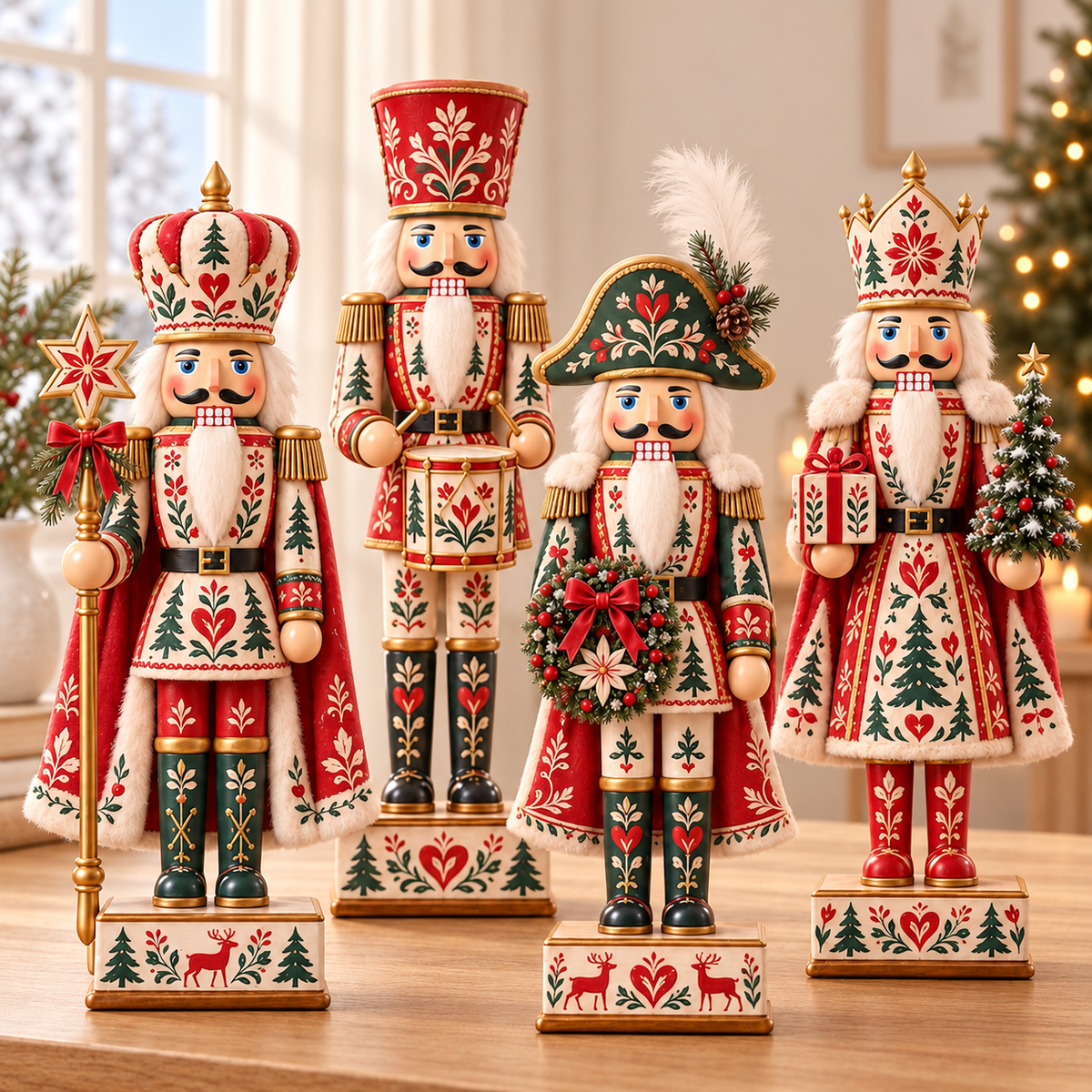 Scandinavian Nutcracker Wooden Block, Nordic Christmas Folk Art Decor, Red Green Nutcracker Soldier Tabletop Shelf Decoration d4d2b204-e79d-4ed7-ae87-a331db727af2-e4d7d707-e01f-47d8-8f14-bf76a3a611cd-1-.png