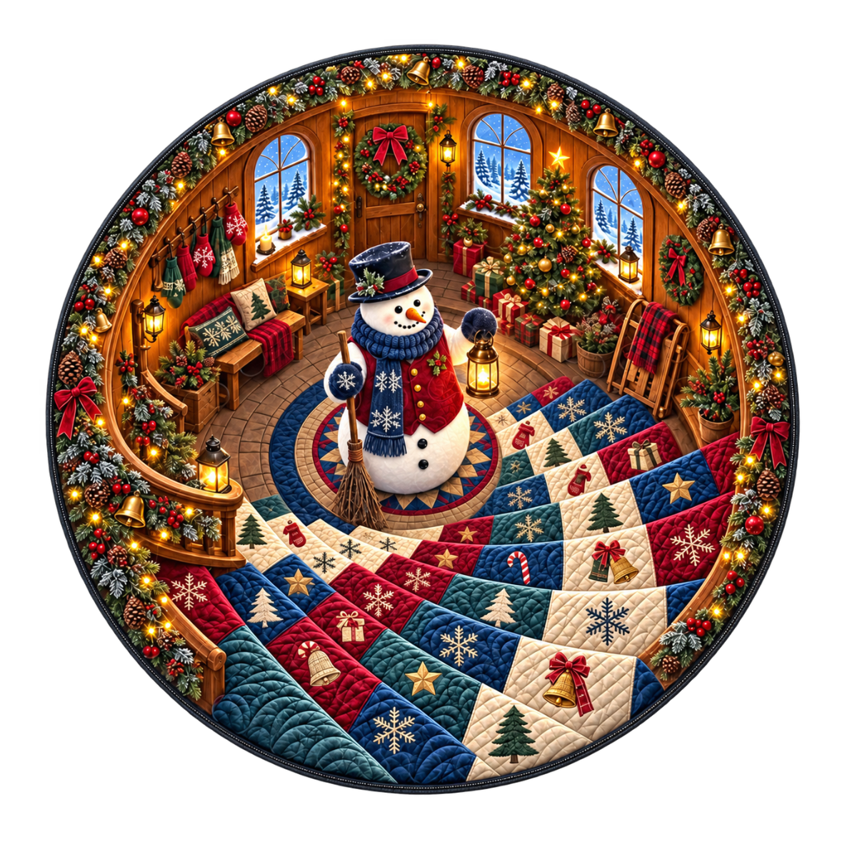 Personalized Quilted Round Mat – Custom Christmas Floor Decor, Cozy Holiday Gift For Mom, Dad, Brother, Sister & Family d4d86c83-9b9d-4a18-a40a-124d794bf8ab-3.png