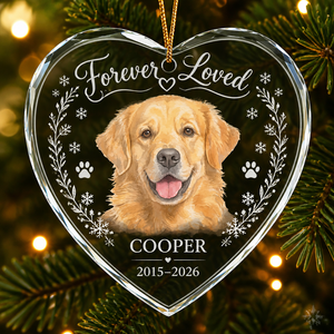 Forever Loved Pet Memorial Crystal Ornament (Photo-to-Portrait) - Personalized Crystal Ornament d4de0f82-4f4f-401a-a42c-2040934b57a9.png