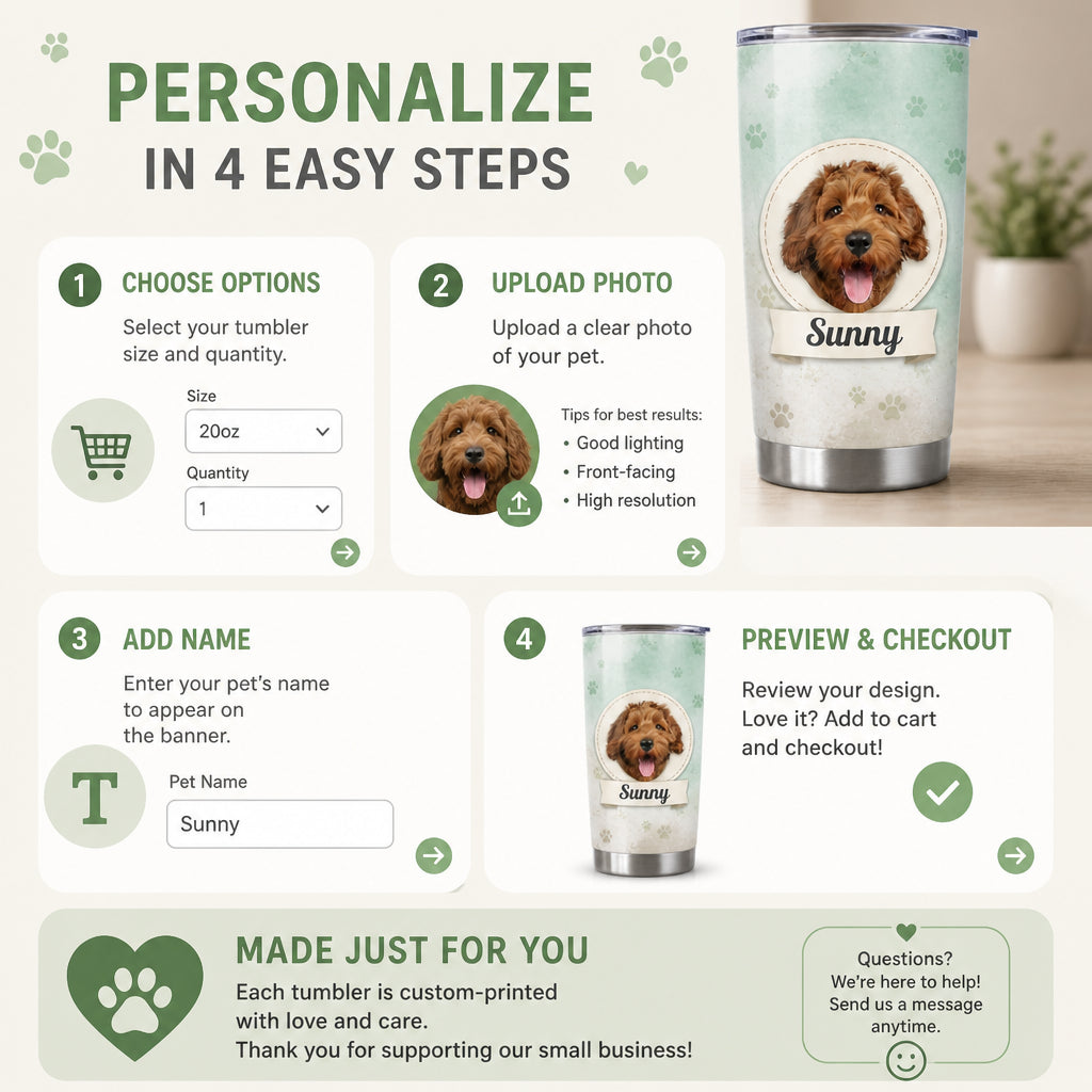 Custom Pet Photo + Name Watercolor Paw Tumbler - Personalized Tumbler d4dff812-058b-4a03-a03e-e78ba673c646.jpg