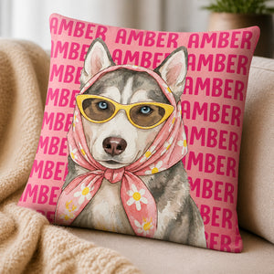 Custom Pet Portrait Pillow – Retro Scarf & Sunnies (From Your Photo + Name) - Personalized Pillow d4eaa84c-3dcf-4254-9805-e19120ee60d1.jpg