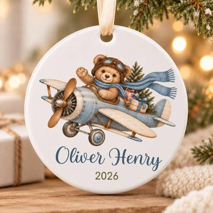 Personalized Airplane Christmas Ornament, Teddy Bear Pilot Ceramic Custom Name Keepsake, Future Pilot Aviation Gift for Airplane-Loving Kids d51ad53c-1378-4f9b-b9b4-104815a19c04-dfhyrt-6-.jpg