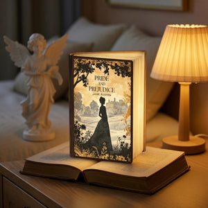 Pride and Prejudice Lamp, Jane Austen Book Lamp, Wooden Folding Book Light, Classic Novel Night Lamp, Classic Literature Decor, Bookish Gift d532d3db-0322-4cfd-9791-1b59a832751e-5.jpg