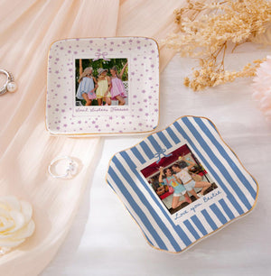 Personalized Besties Photo Ring Dish, Ceramic Best Friend Jewelry Dish, Sister Birthday Gifts For Her, Bridesmaid Striped Trinket Tray d5436f09-b64e-4830-a980-dc757ef9856c-16.jpg