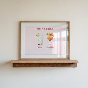 Pink Custom Roommate Drink Print, Roommates as Drinks, Trendy Apartment Dorm Art, Bar Cart Decor, Cocktail Poster, Personalized Wall Art d54abdc3-4a64-41de-b6ec-bfb3f0849ab7-2.jpg