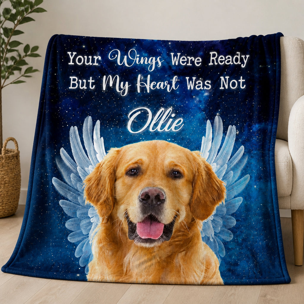 Pet Memorial Angel Wings Photo Blanket - Personalized Blanket d5570923-bd3b-4d8d-b6ff-b9147767cdde.jpg