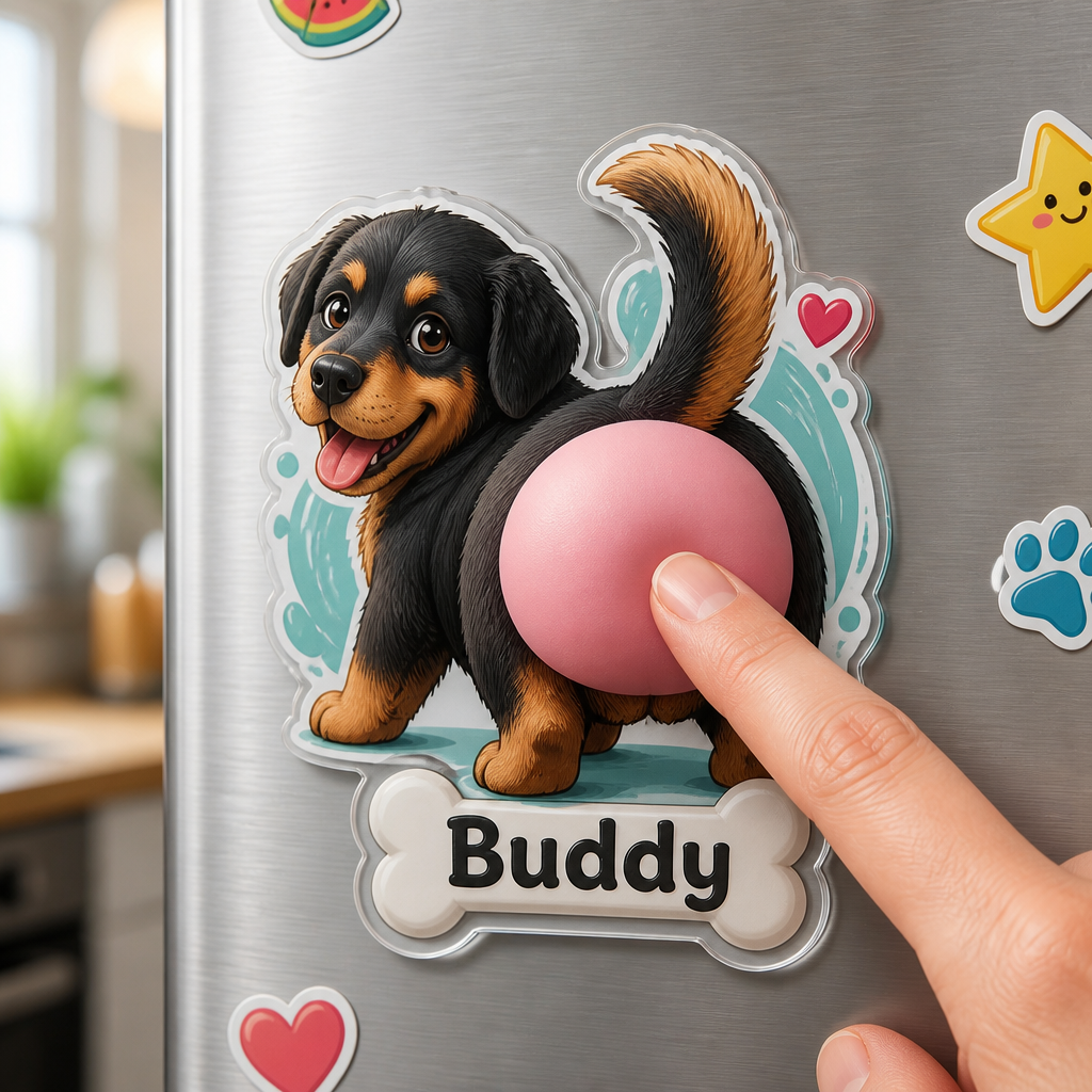 Custom Dog Butt Soft-Belly Fridge Magnet – Upload Pet Photo + Name - Personalized Acrylic Refrigerator Magnet - Soft Rubber Belly d5706764-9489-4554-a4bf-1753fbdd8a0e.png