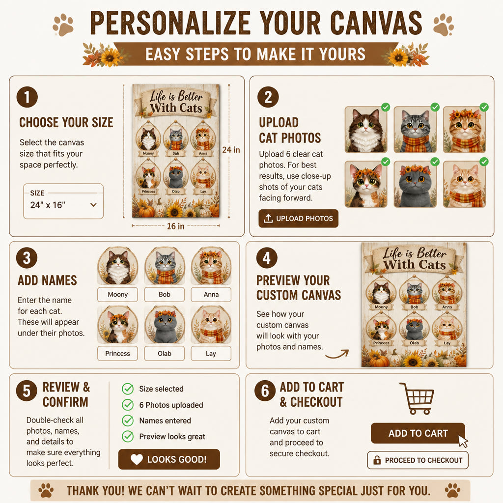 Life Is Better With Cats — Personalized Cat Portrait Canvas (Upload Photos) - Personalized Canvas d59acac8-c483-4689-aa50-7623f1cbe013.jpg