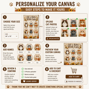 Life Is Better With Cats — Personalized Cat Portrait Canvas (Upload Photos) - Personalized Canvas d59acac8-c483-4689-aa50-7623f1cbe013.jpg