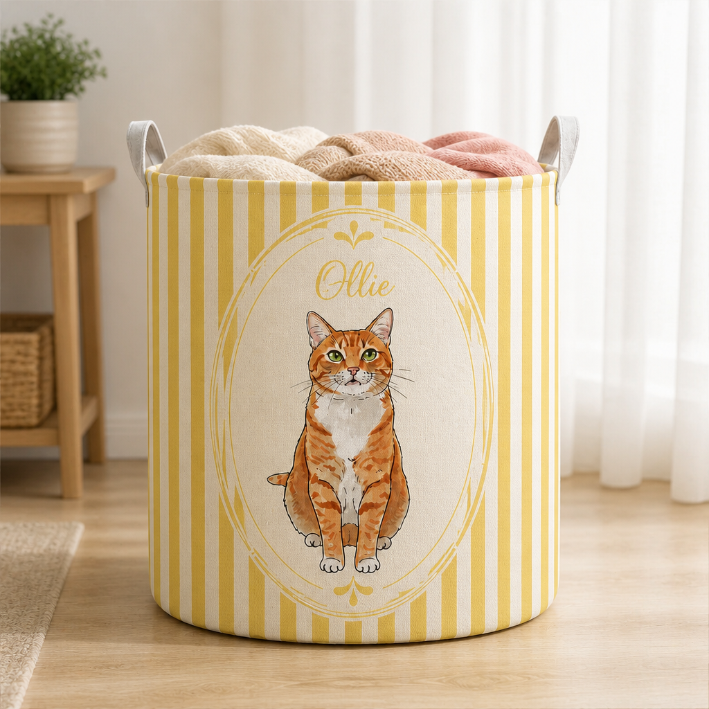Custom Pet Portrait Laundry Hamper – Watercolor Cameo Wreath - Personalized Storage Bag d59b6e1a-00f4-498d-b565-dedd2702a8a1.png