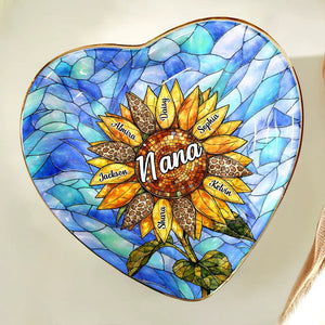 Nana Auntie Mom Family Sunflower - Personalized Ring Dish