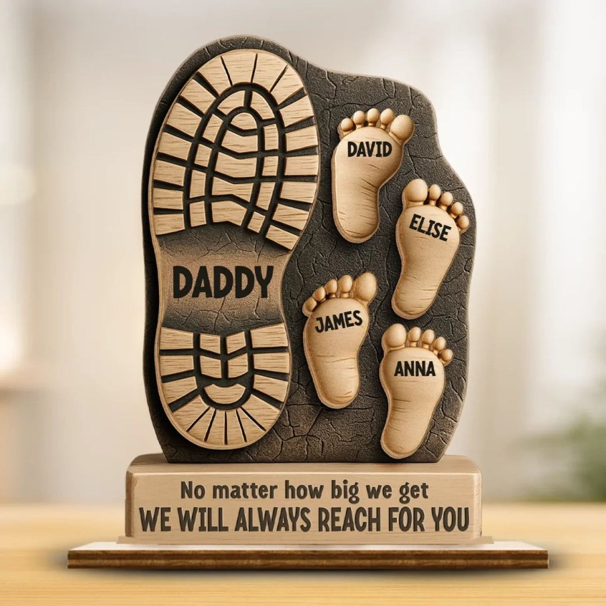 Your Footsteps Led Our Way - Family Personalized Custom Shaped Wooden Plaque With Flat Stand