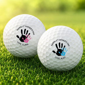 Personalized 1st Father's Day Golf Balls Custom Name & Color | Great Father's Day Gift for New Dad from Baby
