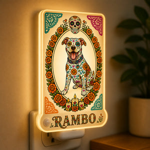 Custom Sugar Skull Pet Night Light – Photo-to-Art with Name - Personalized Acrylic Night Light d5dd15f5-f5a3-467a-a28f-b02014e036b6.jpg