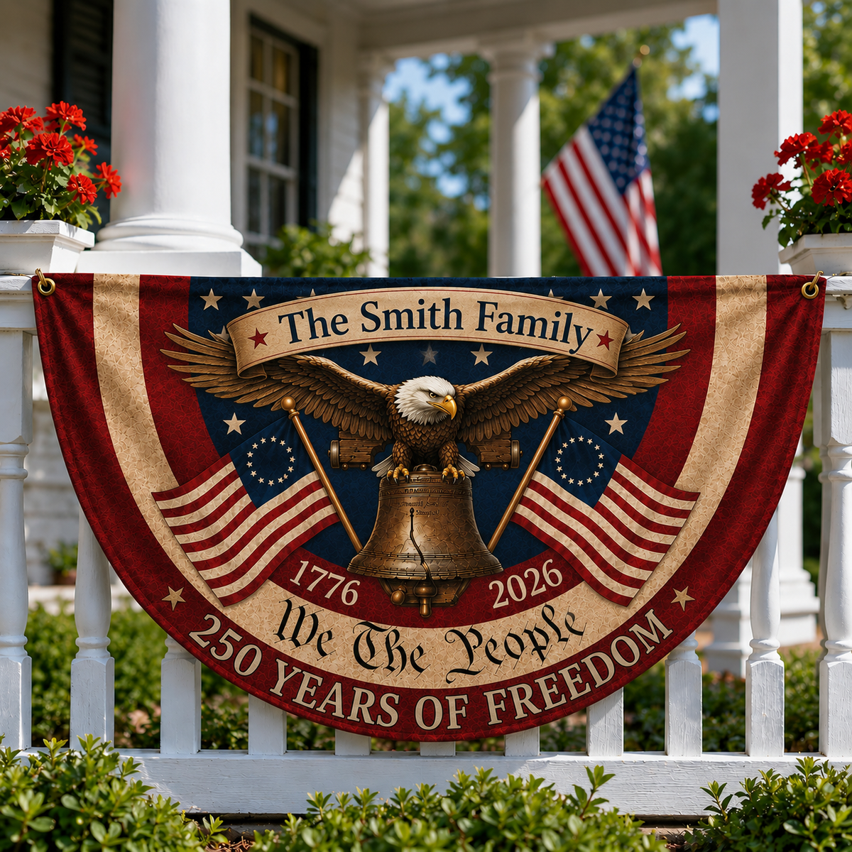 250th Anniversary Bunting Flag, 250th Anniversary Banner, We The People 1776 2026, Patriotic Porch Fence Semiquincentennial Decor