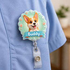 Custom Pet Portrait Badge Reel – Chibi Medallion - Personalized Custom Shape Badge Reel d6264af8-34f3-4409-bc9d-8736819eac95.jpg