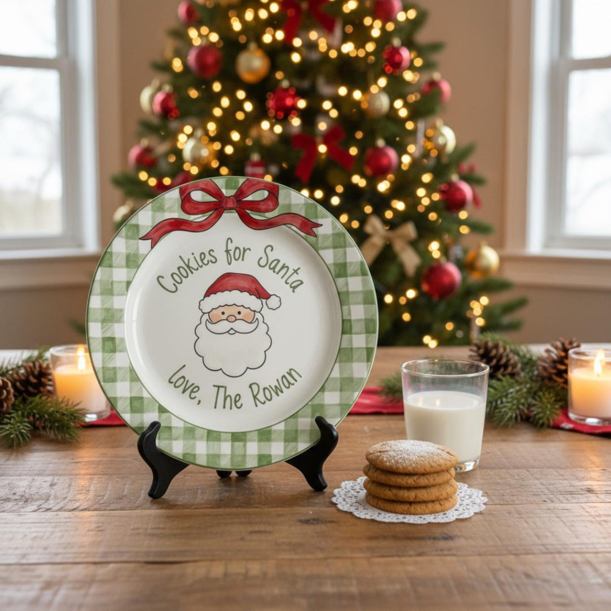 Personalized Cookies for Santa Plate: Hand Painted Ceramic Christmas Keepsake d62cf1f7-c5e7-430b-a89a-a505999d0fdc-2.jpg