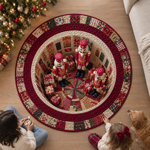This Floor Is Nuts! – Nutcracker 3D Optical Illusion Christmas Quilted Rug, Burgundy Round Area Rug for Living Room & Bedroom, Festive Holiday Home Decor and Funny Gift for Nutcracker Lovers d6338abc-2a0a-4d3e-bb56-bfc5fe563cce-j4.png