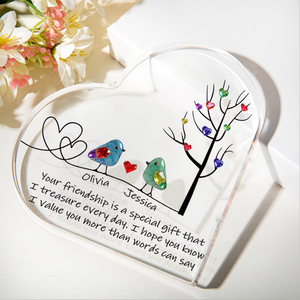 Personalised Sea Glass Pattern Birds Tree of Life Heart-Shaped Acrylic Plaque with Names Desk Decor Birthday Gift for Sisters Friends Bestie d63d1819-a88d-45d0-a4b4-74601e4e9982-banner-4.png