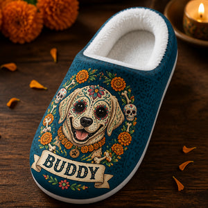 Custom Calavera Dog Fleece Slippers – Pet Name - Personalized Fleece Slipper d6633ae4-feba-4ad7-80cf-522fd4cc00fd.jpg