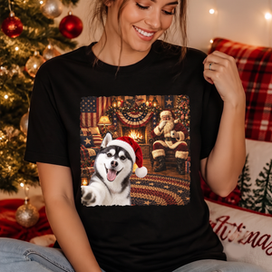 Custom Photo Funny Dog Selfie With Santa Comfort T-Shirt - Personalized Christmas Birthday Gifts For Dog Cat Lovers, Dog Dad And Mom, Cat Owners d66d887c-f688-48b5-9613-59fc564184b5-4-5-.png