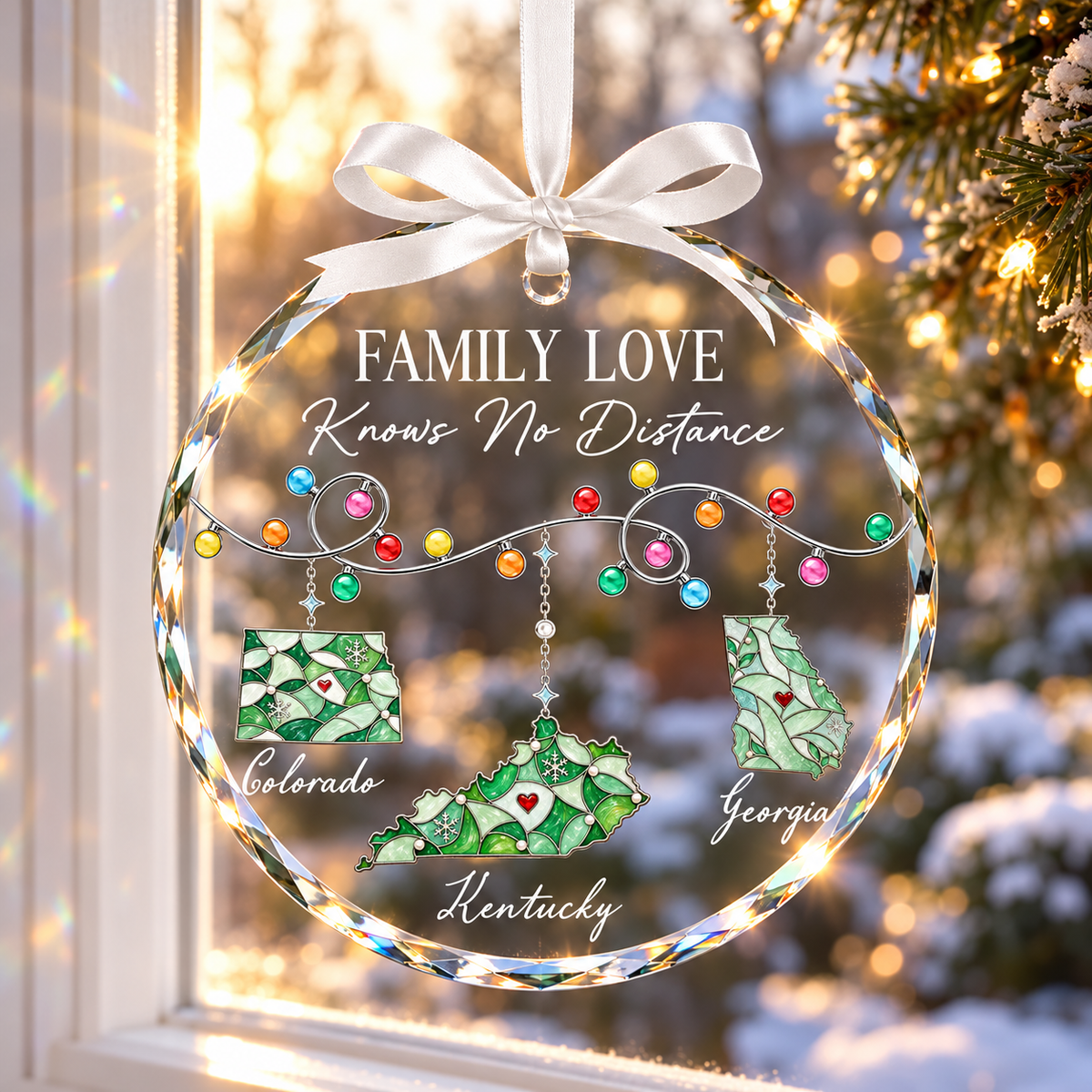 Personalized Family Love Knows No Distance Glass Ornament, Custom State Map Crystal Ornament, Long Distance Family Christmas Gift d67a41ed-be93-45c4-8aaf-549797005083-banner-2.png