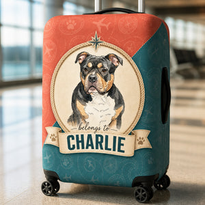 Custom Pet Portrait Luggage Cover – Retro Travel Badge - Personalized Luggage Cover d680bd09-6e84-4e4b-9755-36fd6e0c2bea.jpg