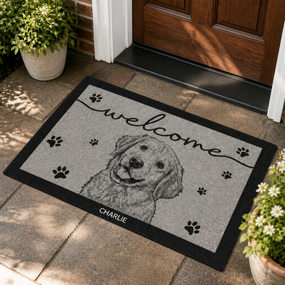 Custom Pet Portrait Welcome Doormat – Name & Line-Art Sketch - Personalized Doormat d6879001-828b-4158-ba35-bdc648173c9d.jpg