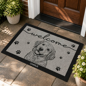Custom Pet Portrait Welcome Doormat – Name & Line-Art Sketch - Personalized Doormat d6879001-828b-4158-ba35-bdc648173c9d.jpg