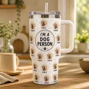 I'm A Dog Person Pet Photo Pattern 40oz Tumbler - Personalized 40 oz Stainless Steel Tumbler d69d68b2-931f-4ace-8c25-8da167bc9133.png