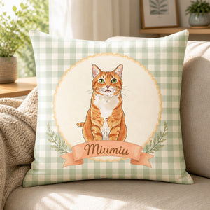 Custom Cat Portrait Pillow – Scalloped Medallion Gingham - Personalized Pillow d6aa3939-64f2-4465-8a7a-66db46230eed.jpg