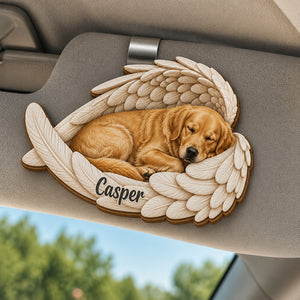 Angel Wings Pet Memorial Car Visor Clip – Photo-to-Art + Name - Personalized Wooden Car Visor Clip 2 Layer d6afb48b-624f-49e3-8b77-7e3972ae6204.jpg