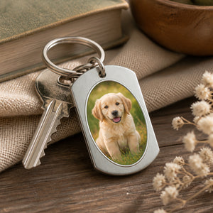 Pet Memorial Photo Keychain – Once by my side - Personalized Color Printed Stainless Steel Keychain d6b3e43e-5c32-4943-8f1c-1af2f05d2e17.jpg