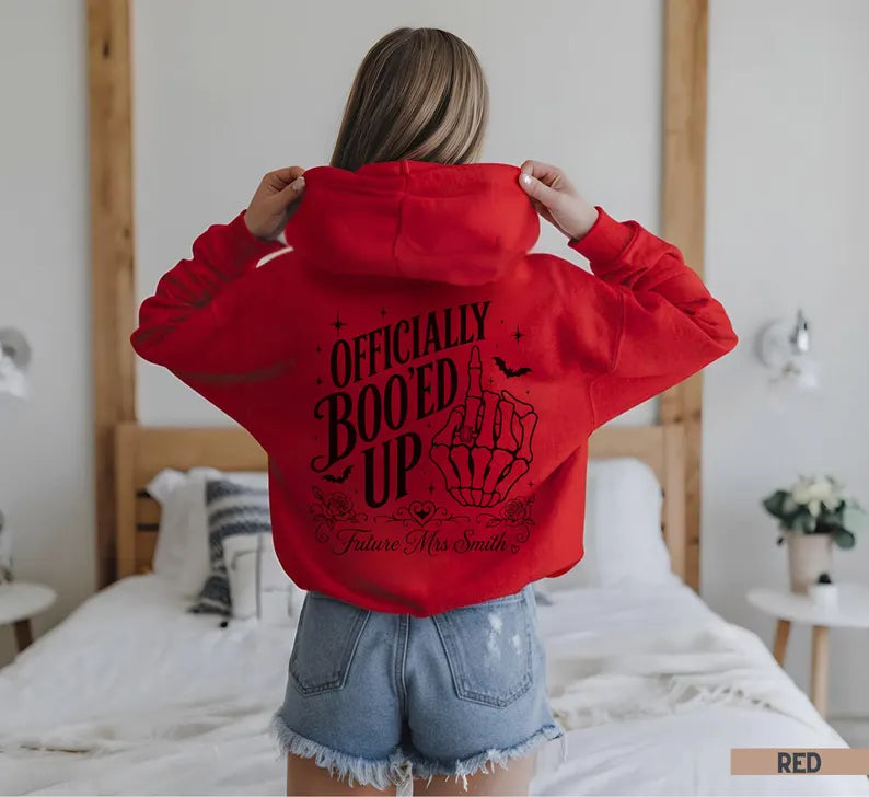 Custom Future Mrs Sweatshirt, Officially Boo'ed Up Hoodie, Spooky Newly Engagement Gift, Halloween Fiancee Apparel, Skeleton Hand Ring d6d20bf2-0b41-464a-a598-da00555fa7d5-gfgfh-8-.webp