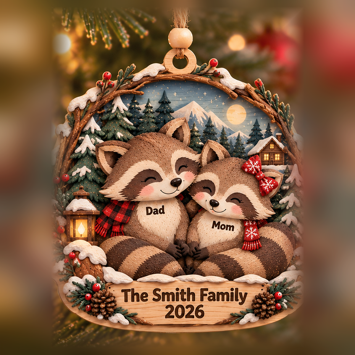 Personalized Raccoon Family Layered Wood Christmas Ornament, Custom Family Name Raccoon Ornament, Woodland Animal Family Keepsake, Christmas Gift 2026 d6d3948b-250d-4fbd-bee9-4d20e9334907-raccoon_family_2_members_2026_1200.png