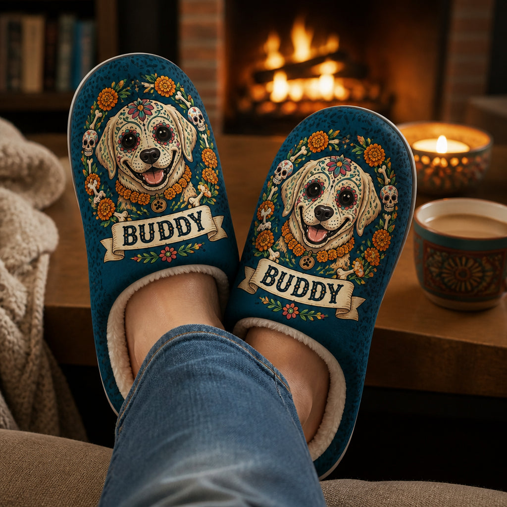 Custom Calavera Dog Fleece Slippers – Pet Name - Personalized Fleece Slipper d6e7e2e0-259f-4a00-a45f-6bc65db9c100.jpg
